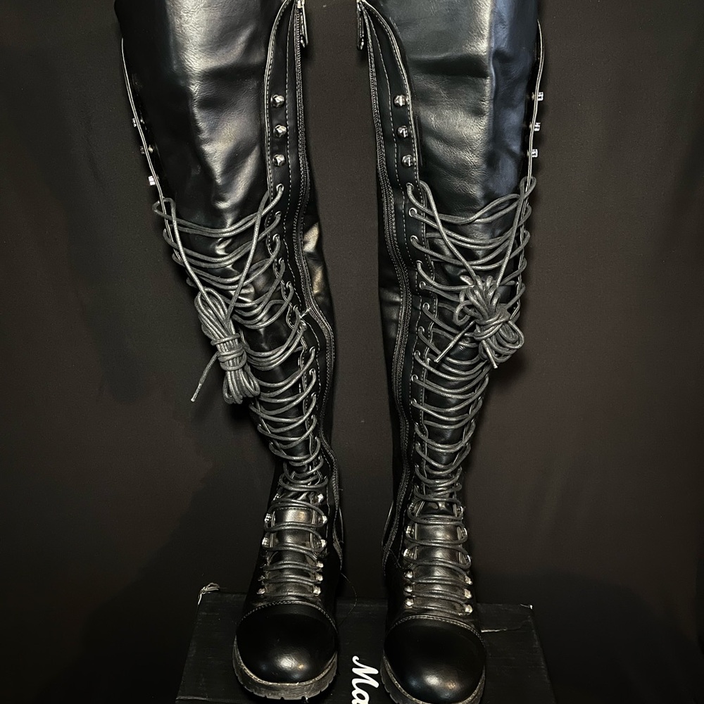 Black high knee boots